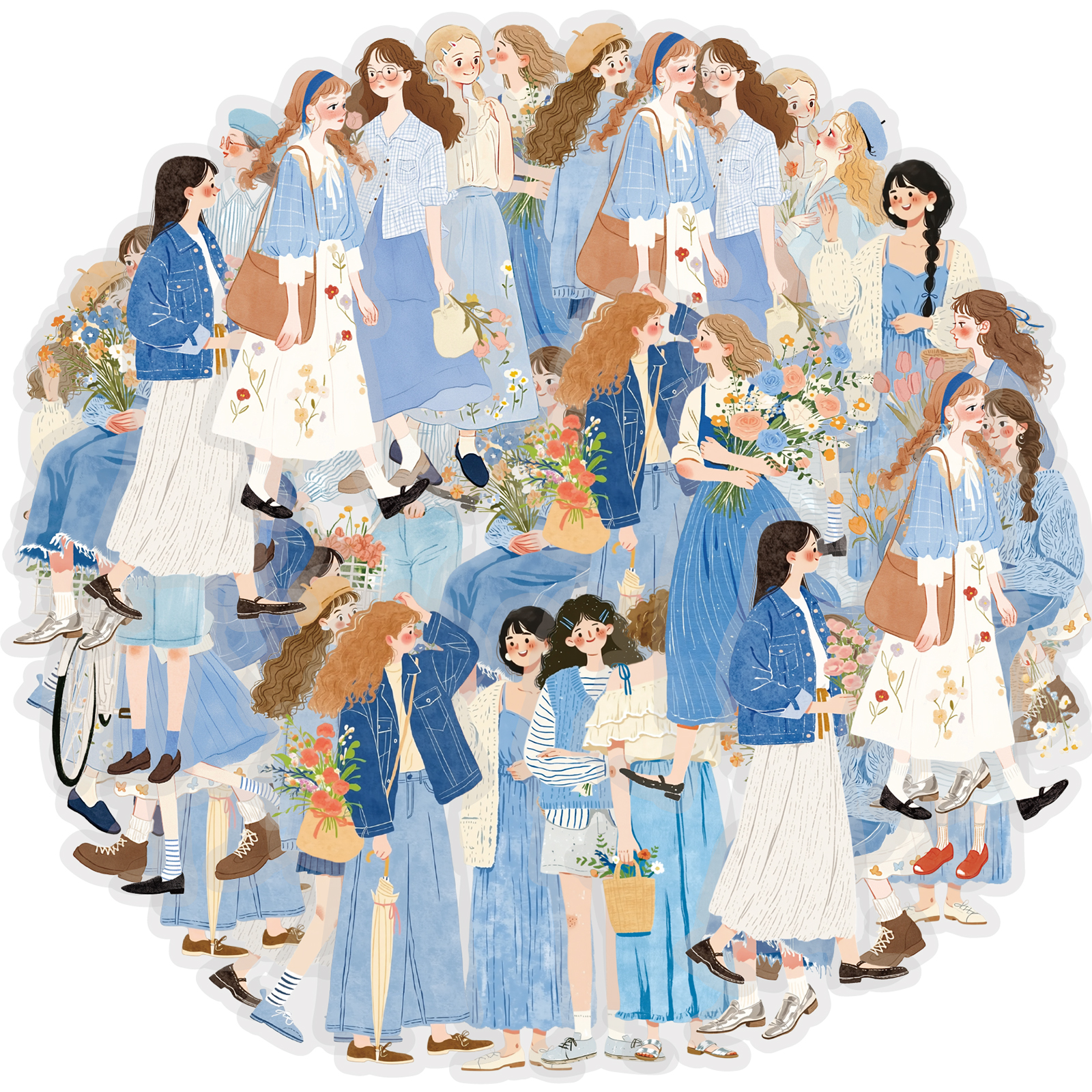 Office Supply Cart - Etori Life Blue Forest Style Girl