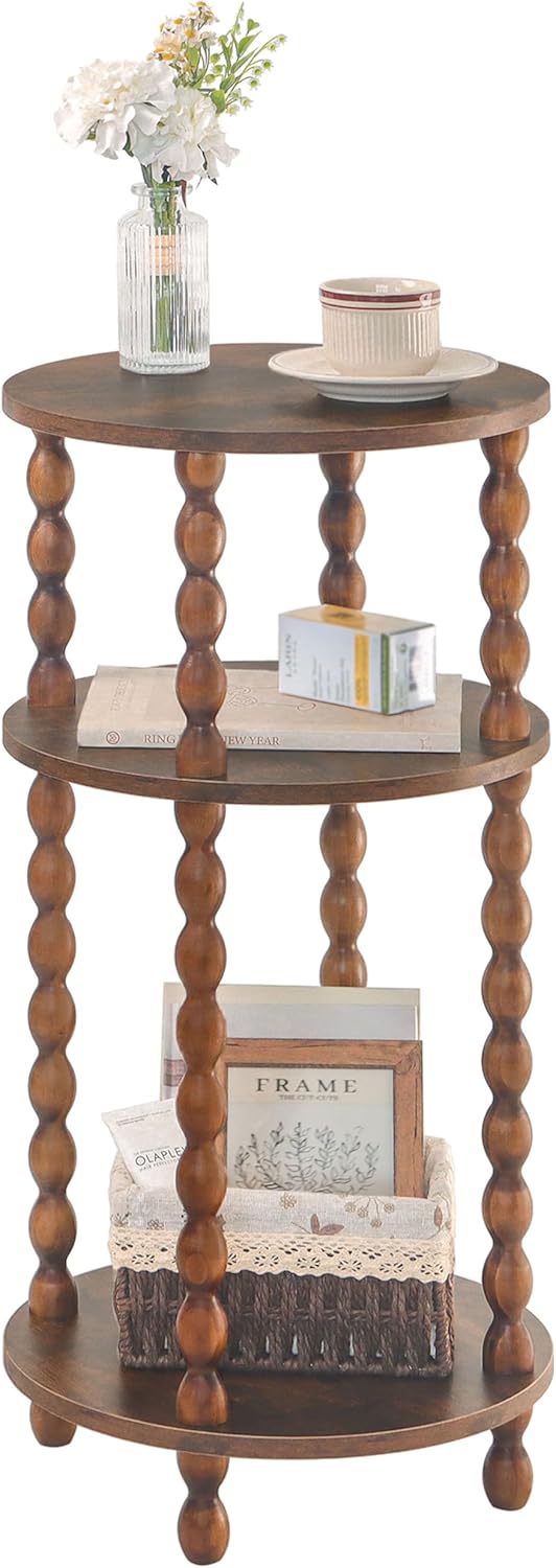 Office Furniture For Small Spaces - Small Side Table, 3-Tier Round End