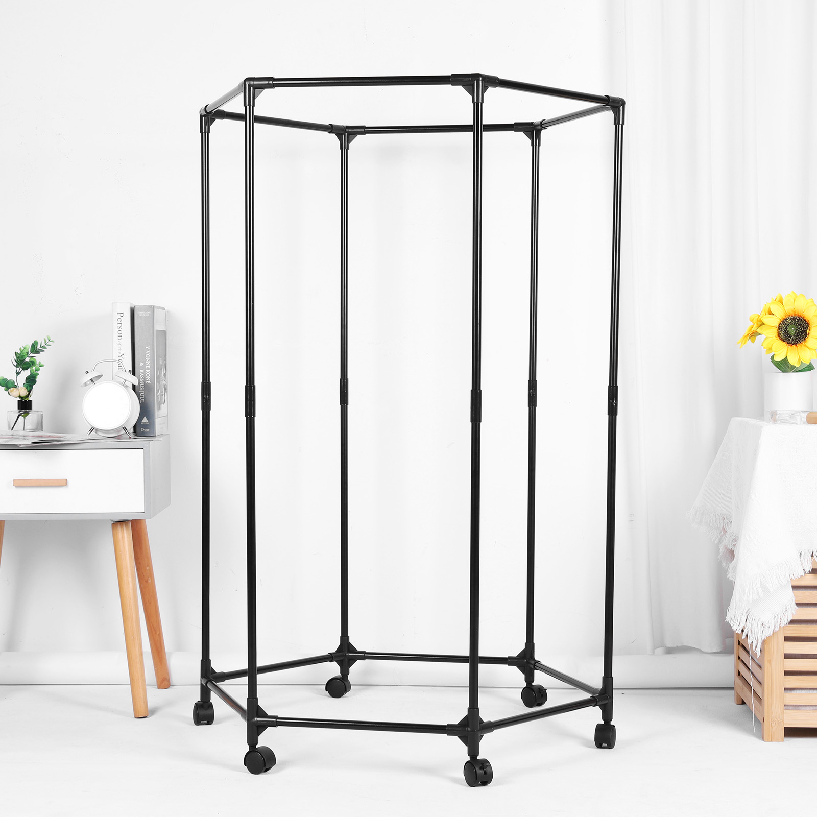 Hexagon Rolling Garment Rack w - Coat Rack Standing avaliação e preço