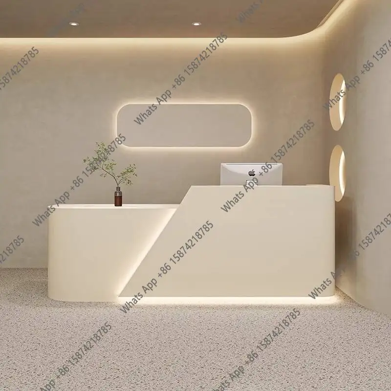 DC MT White Drawers Reception  - Office Furniture Logo avaliação e preço
