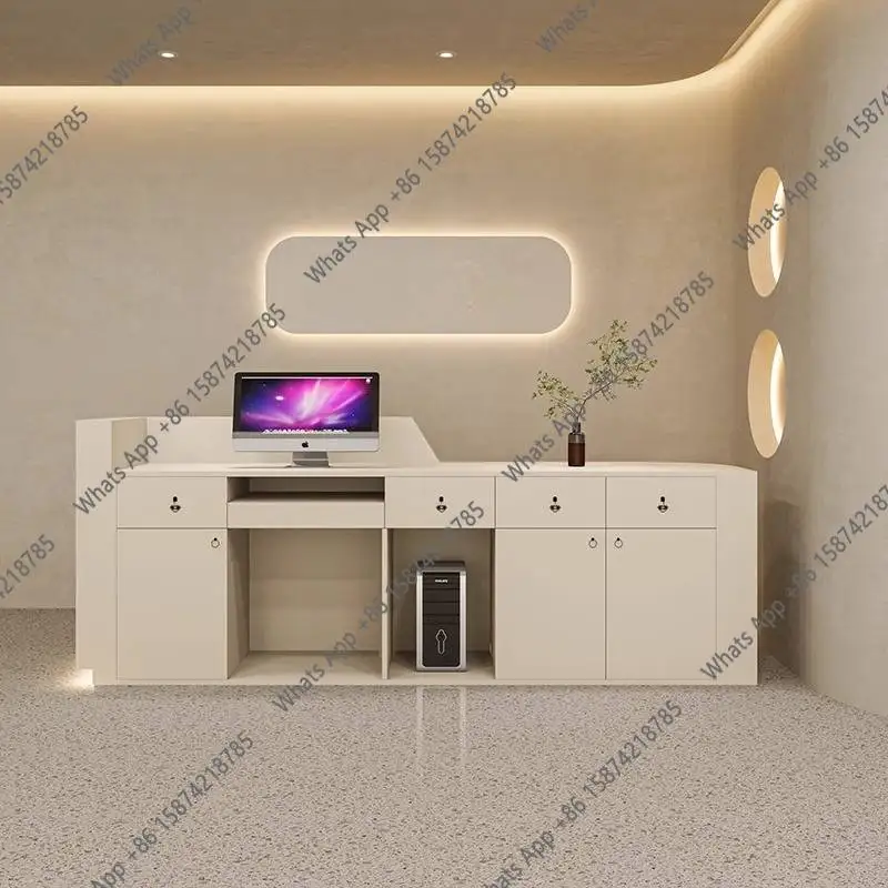 DC MT White Drawers Reception  - Office Furniture Logo avaliação e preço