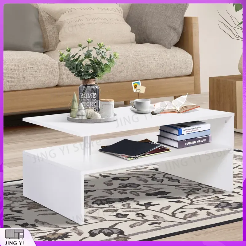 2 Tier Coffee Table Modern Liv - Office Furniture For Small Spaces avaliação e preço