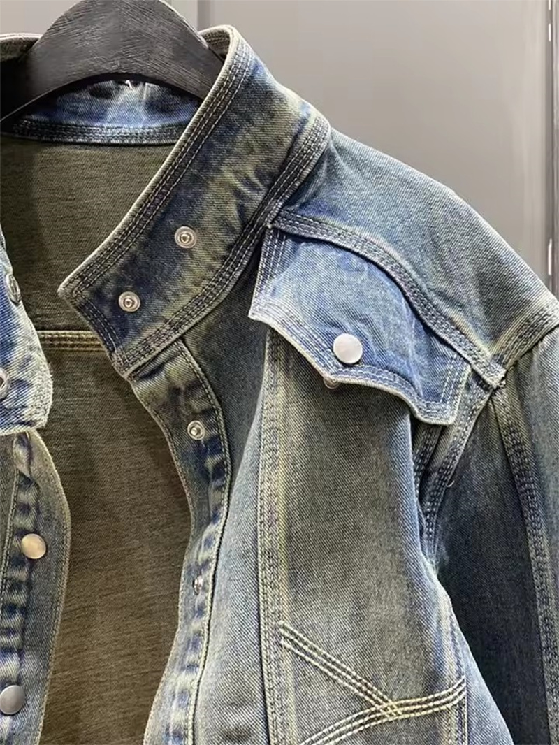Vintage Short Denim Jacket Wom - Coat Rack Standing avaliação e preço