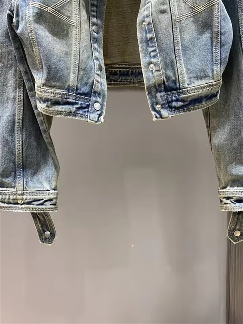 Vintage Short Denim Jacket Wom - Coat Rack Standing avaliação e preço