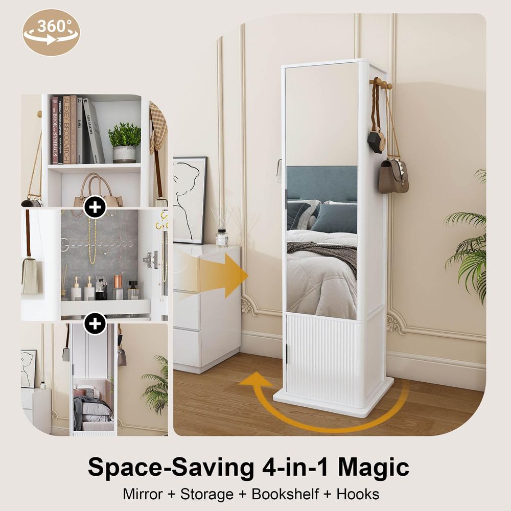 Rotating Mirror with Storage,  - Coat Rack Standing avaliação e preço