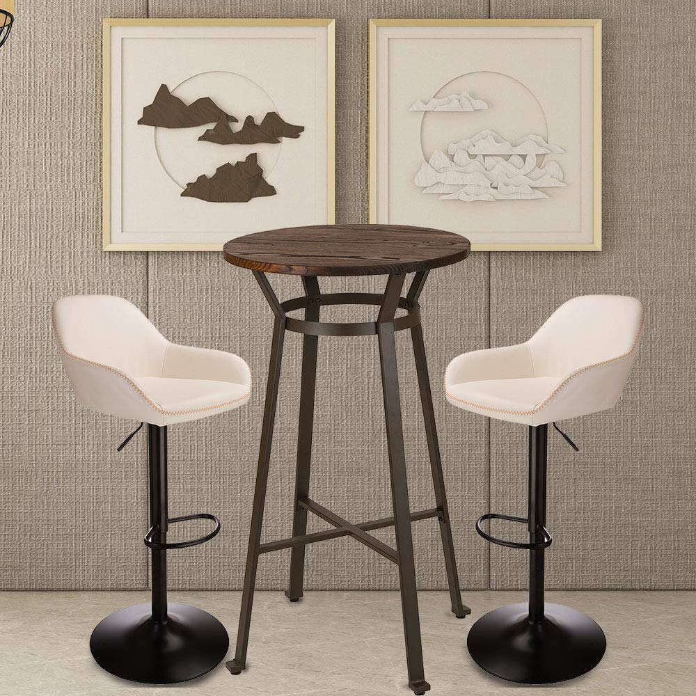 3Pc Pub Table & Swivel PU Bar  - Office Furniture For Small Spaces avaliação e preço