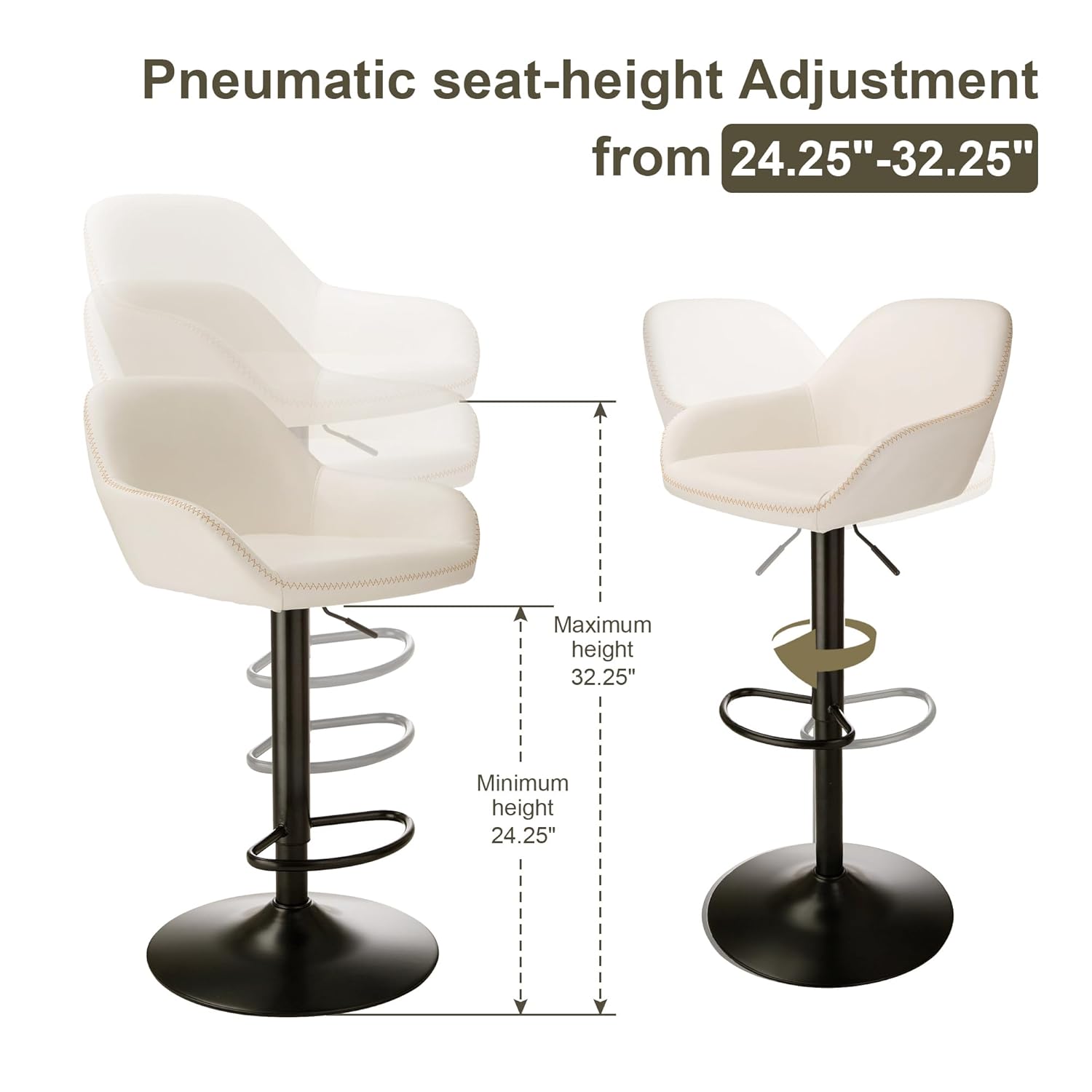 3Pc Pub Table & Swivel PU Bar  - Office Furniture For Small Spaces avaliação e preço