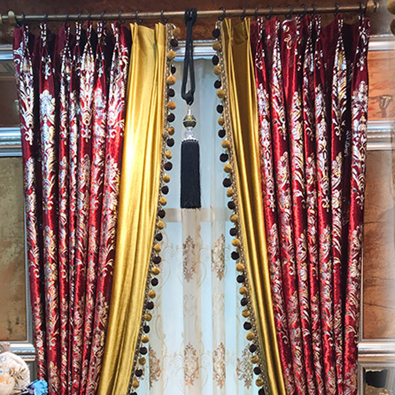 Red Velvet Curtain for Living  - Office Furniture Hong Kong avaliação e preço