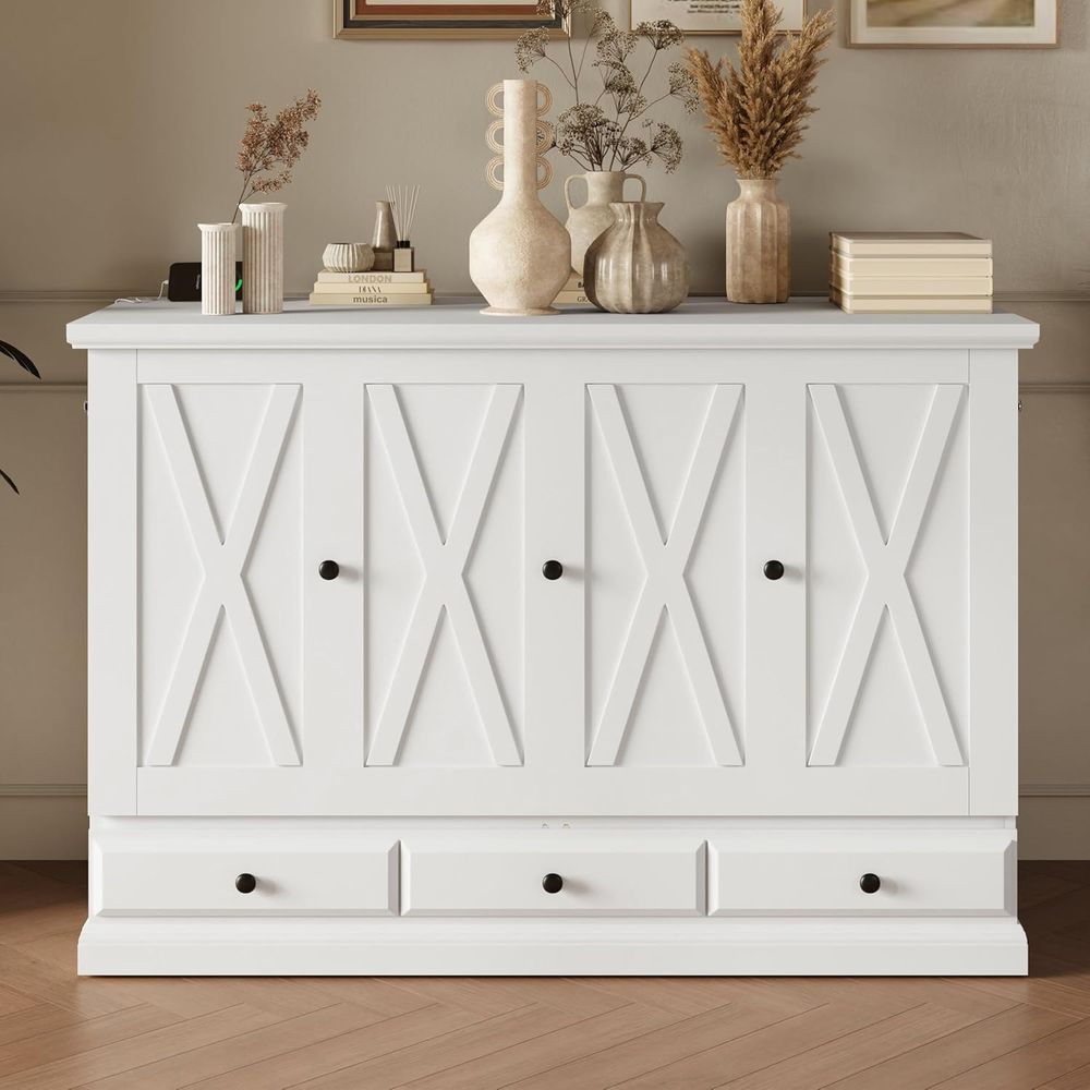 Solid Pine Queen-Size Murphy B - Office Furniture For Small Spaces avaliação e preço