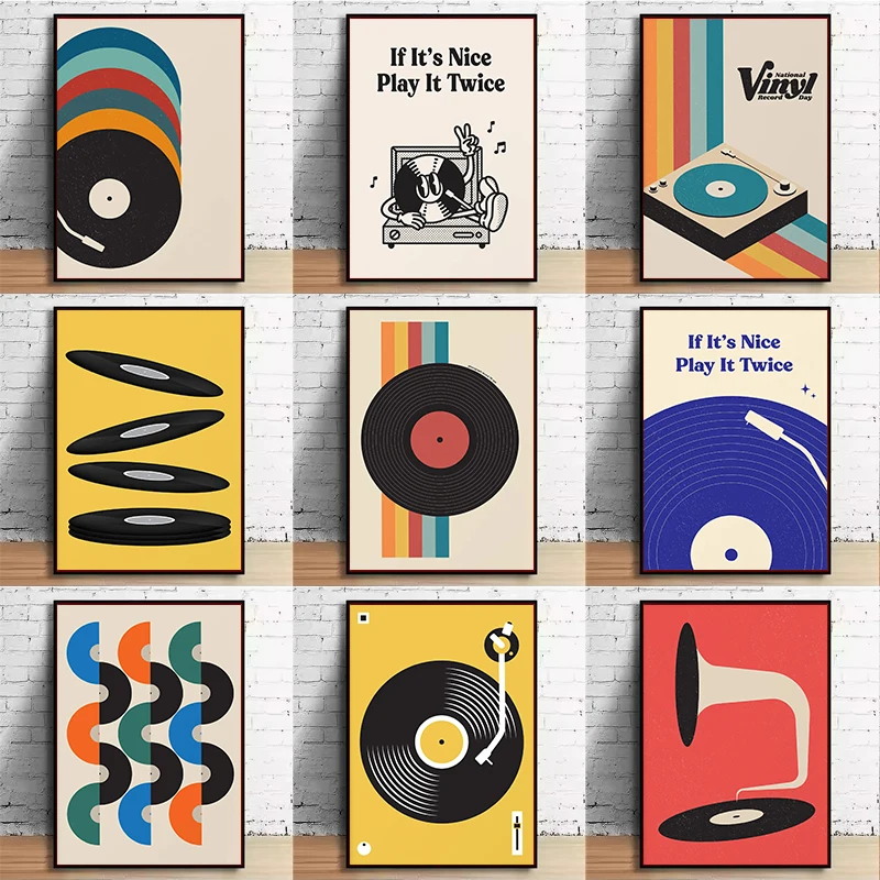 Mid Century Vinyl Record Canva - Office Furniture Direct avaliação e preço