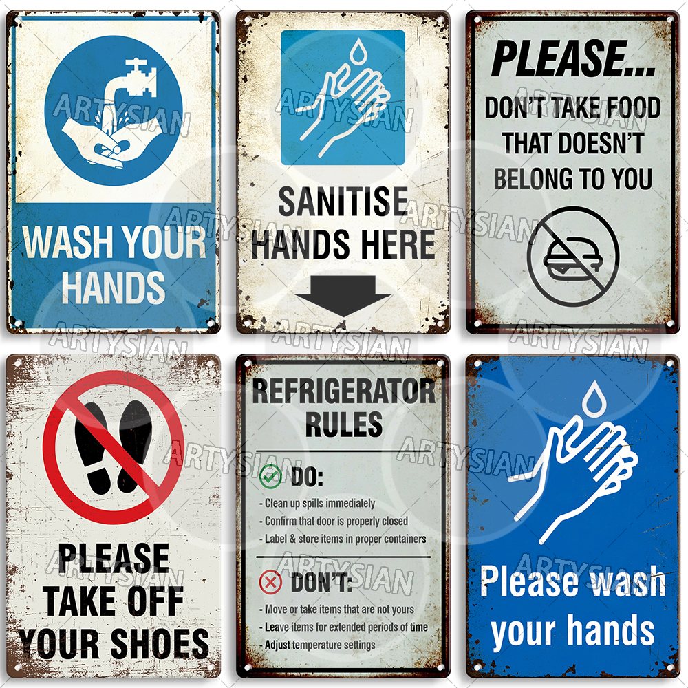 Hygiene Metal Sign No Shoes No - Office Furniture Direct avaliação e preço