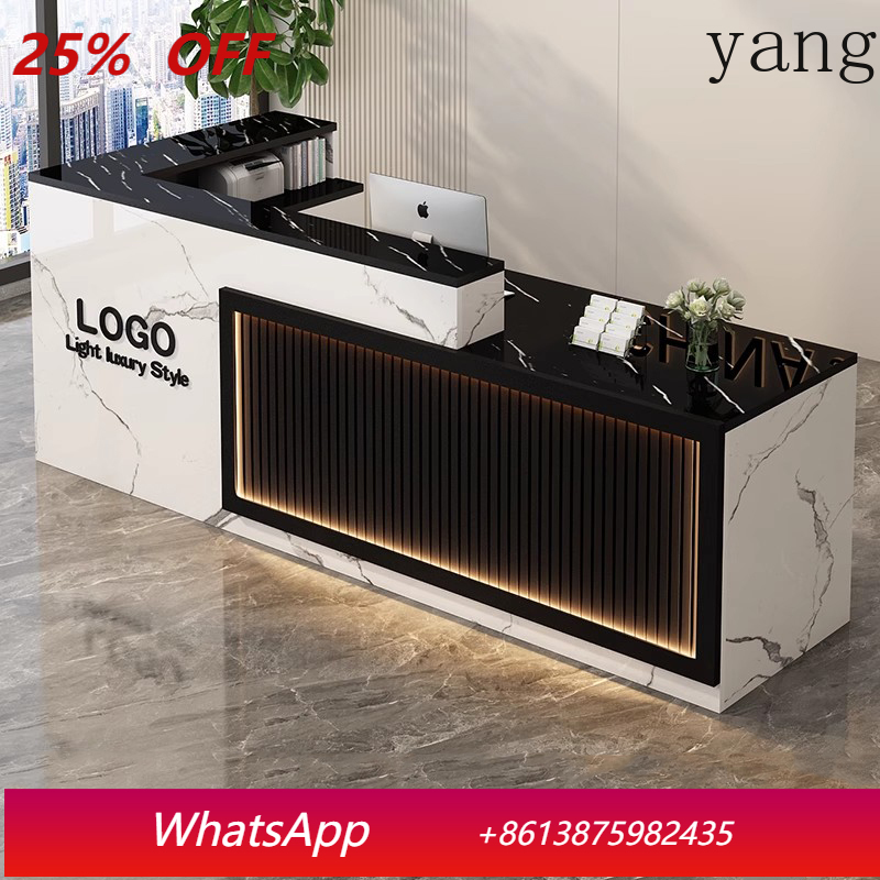 Luxury Simple Reception Desk L - Office Furniture Logo avaliação e preço