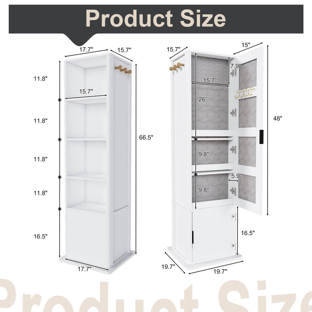 Rotating Mirror with Storage,  - Coat Rack Standing avaliação e preço