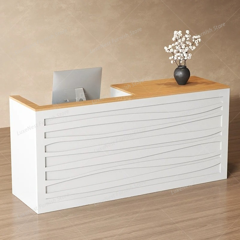 Office Beauty Reception Desk L - Office Furniture Logo avaliação e preço