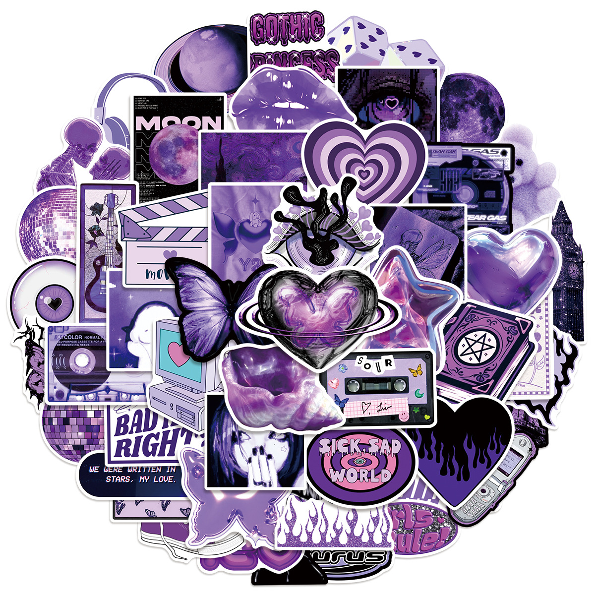 50/100Pcs Purple Y2K Girl Graf - Office Supply Cart avaliação e preço