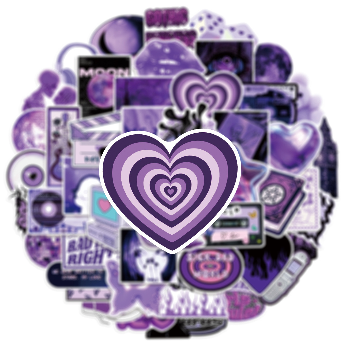 50/100Pcs Purple Y2K Girl Graf - Office Supply Cart avaliação e preço