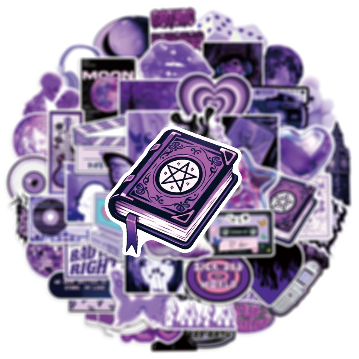 50/100Pcs Purple Y2K Girl Graf - Office Supply Cart avaliação e preço