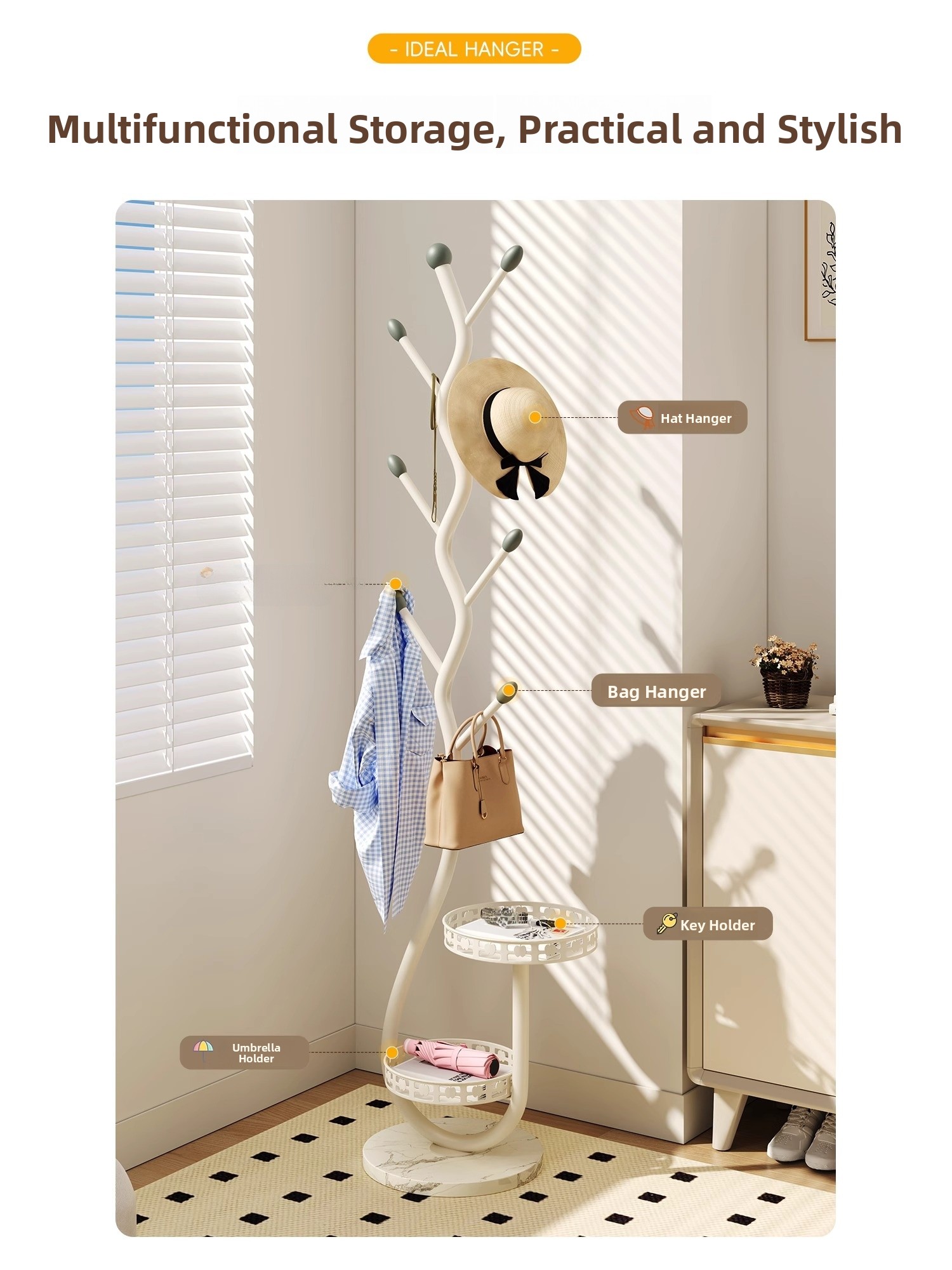 Nordic Style Carbon Steel Clot - Coat Rack Standing avaliação e preço