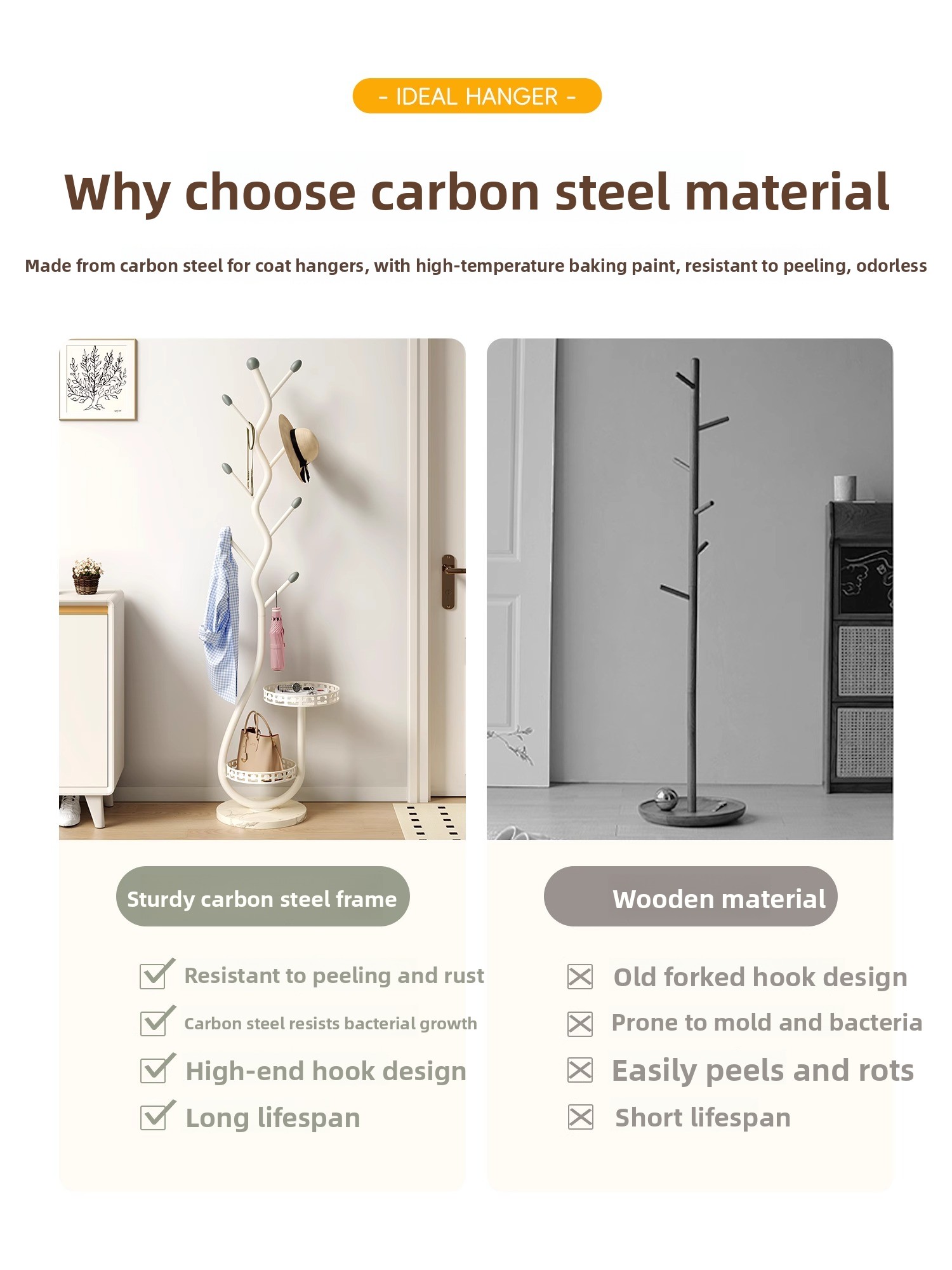 Nordic Style Carbon Steel Clot - Coat Rack Standing avaliação e preço