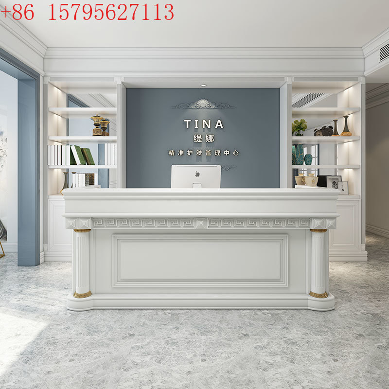 Large Beauty Clinic Reception  - Office Furniture Logo avaliação e preço