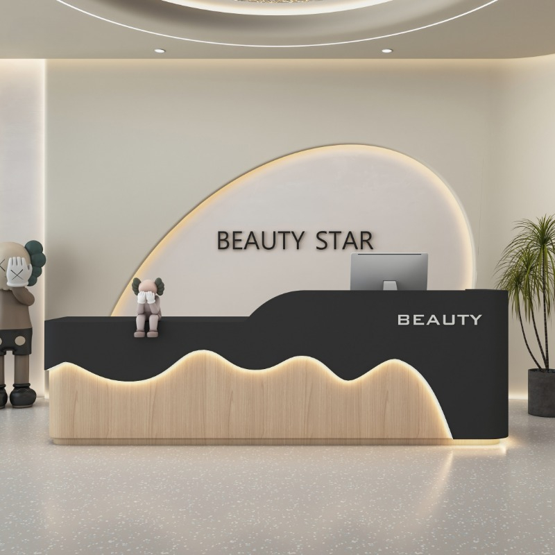 Barber Chests Reception Desk B - Office Furniture Logo avaliação e preço