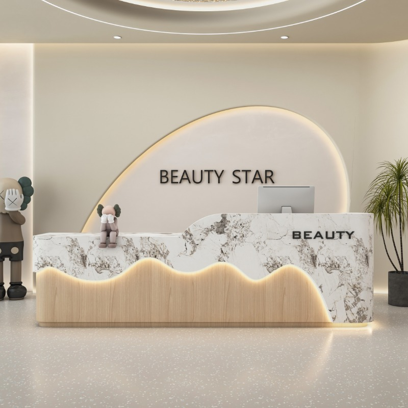 Barber Chests Reception Desk B - Office Furniture Logo avaliação e preço