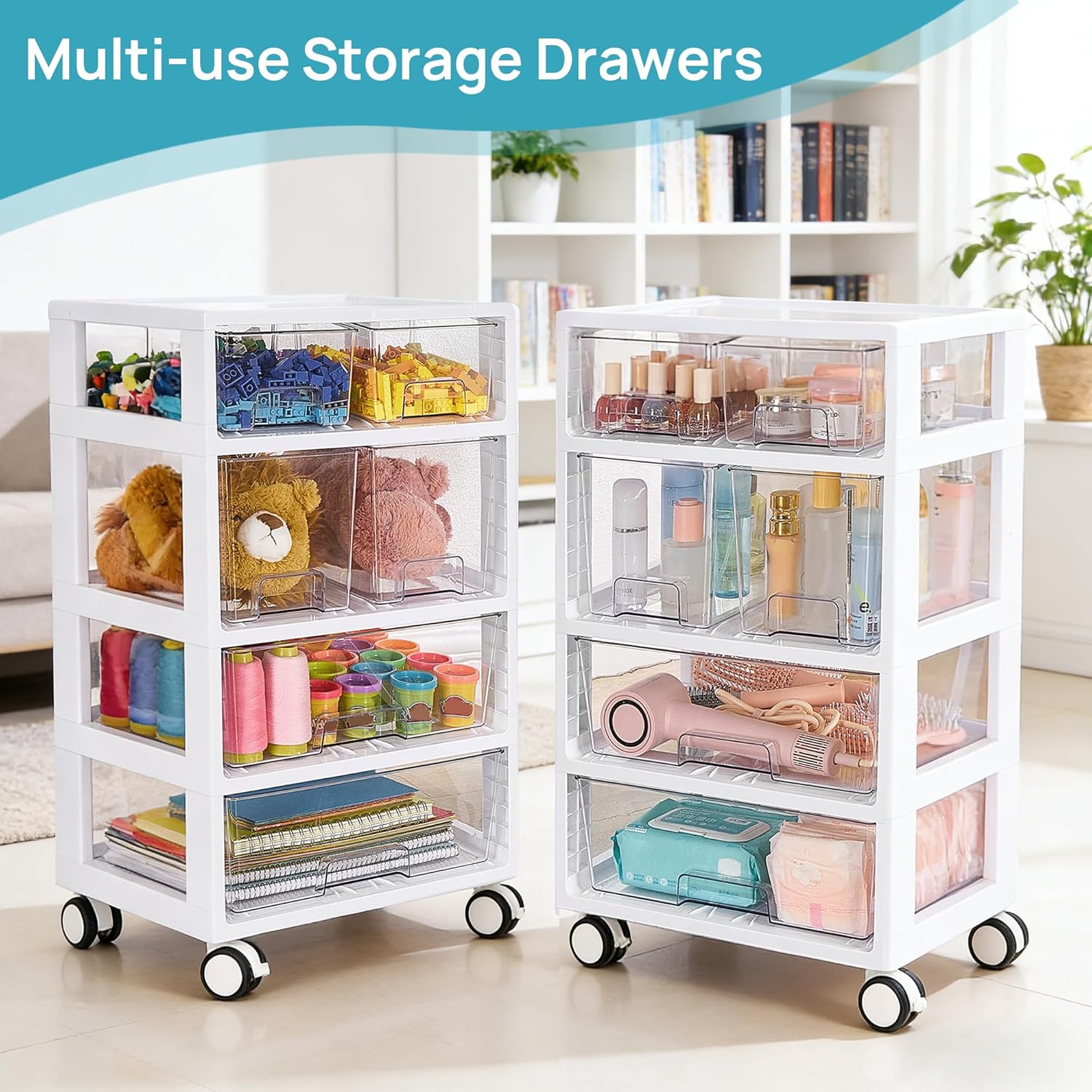 Clear 4-Tier 6-Drawer Storage  - Office Supply Cart avaliação e preço