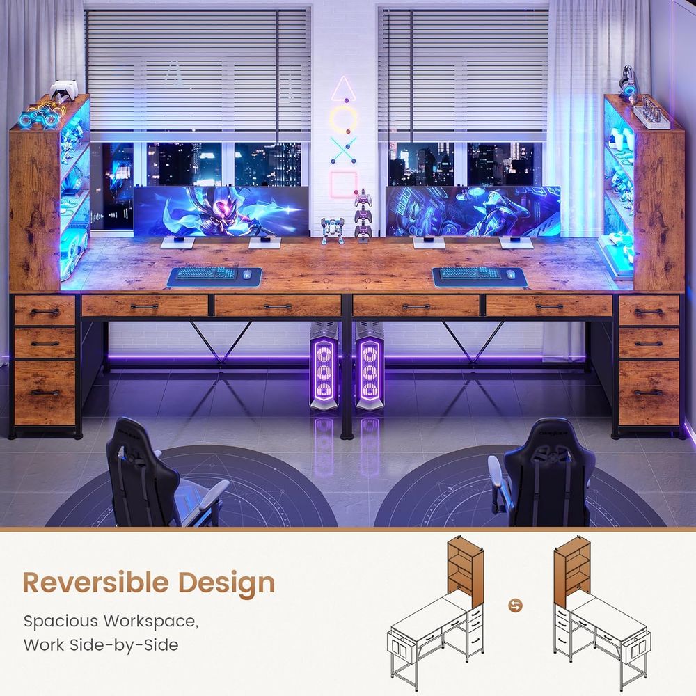 5-Drawer Rustic Brown Desk wit - Office Furniture For Small Spaces avaliação e preço
