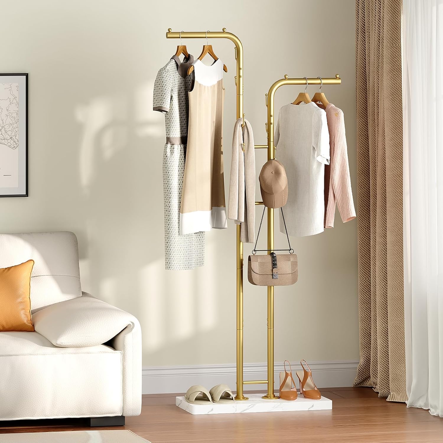 Modern Gold Coat Rack with 8 H - Coat Rack Standing avaliação e preço