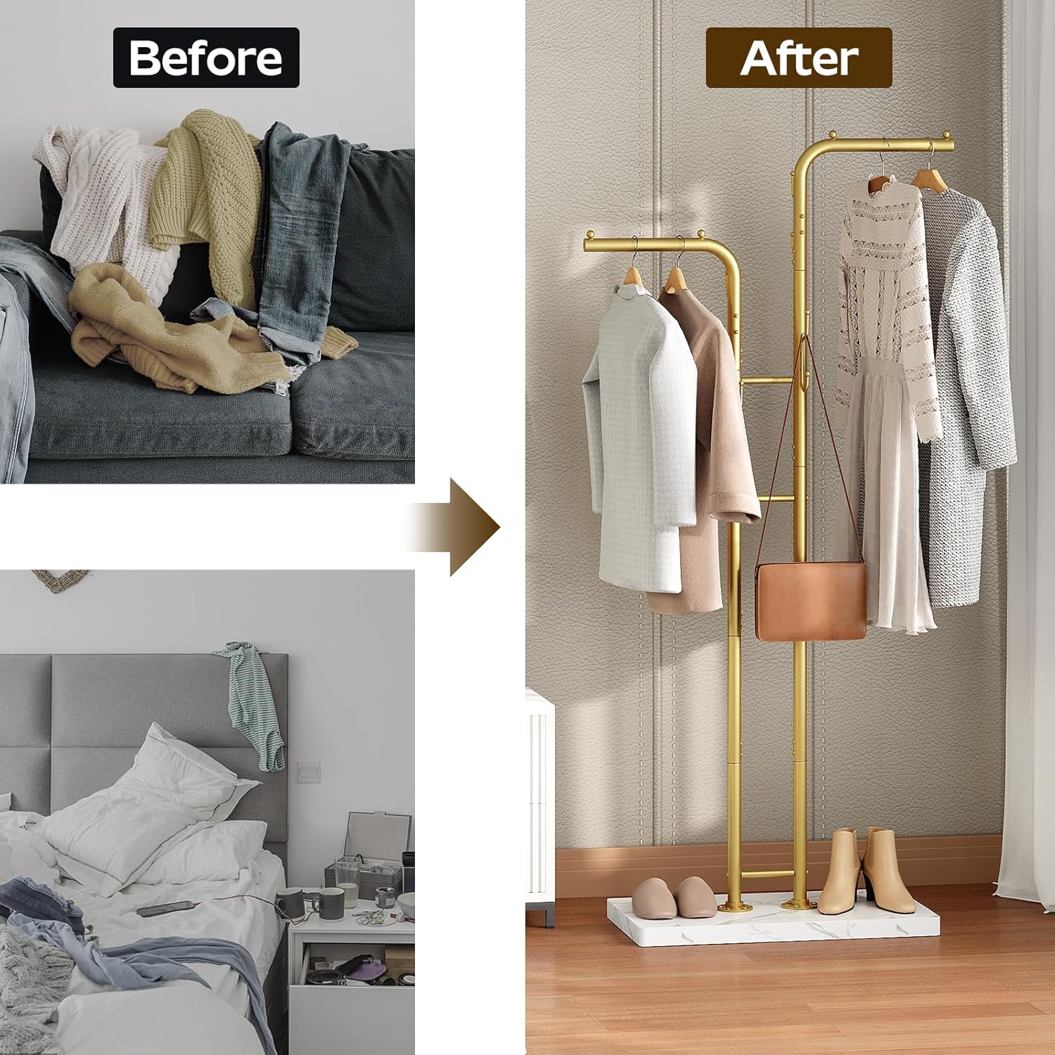 Modern Gold Coat Rack with 8 H - Coat Rack Standing avaliação e preço