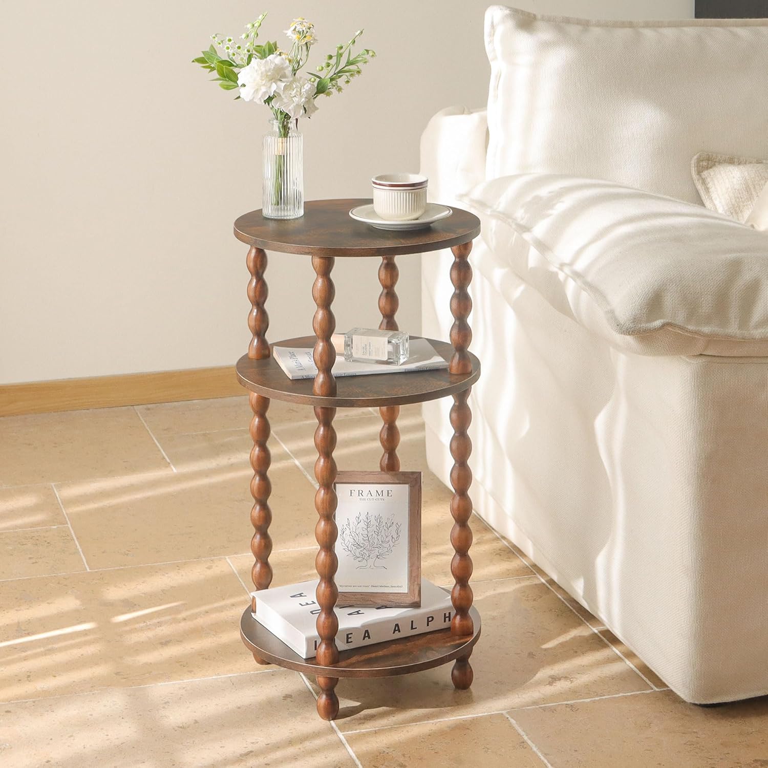 Small Side Table, 3-Tier Round - Office Furniture For Small Spaces avaliação e preço