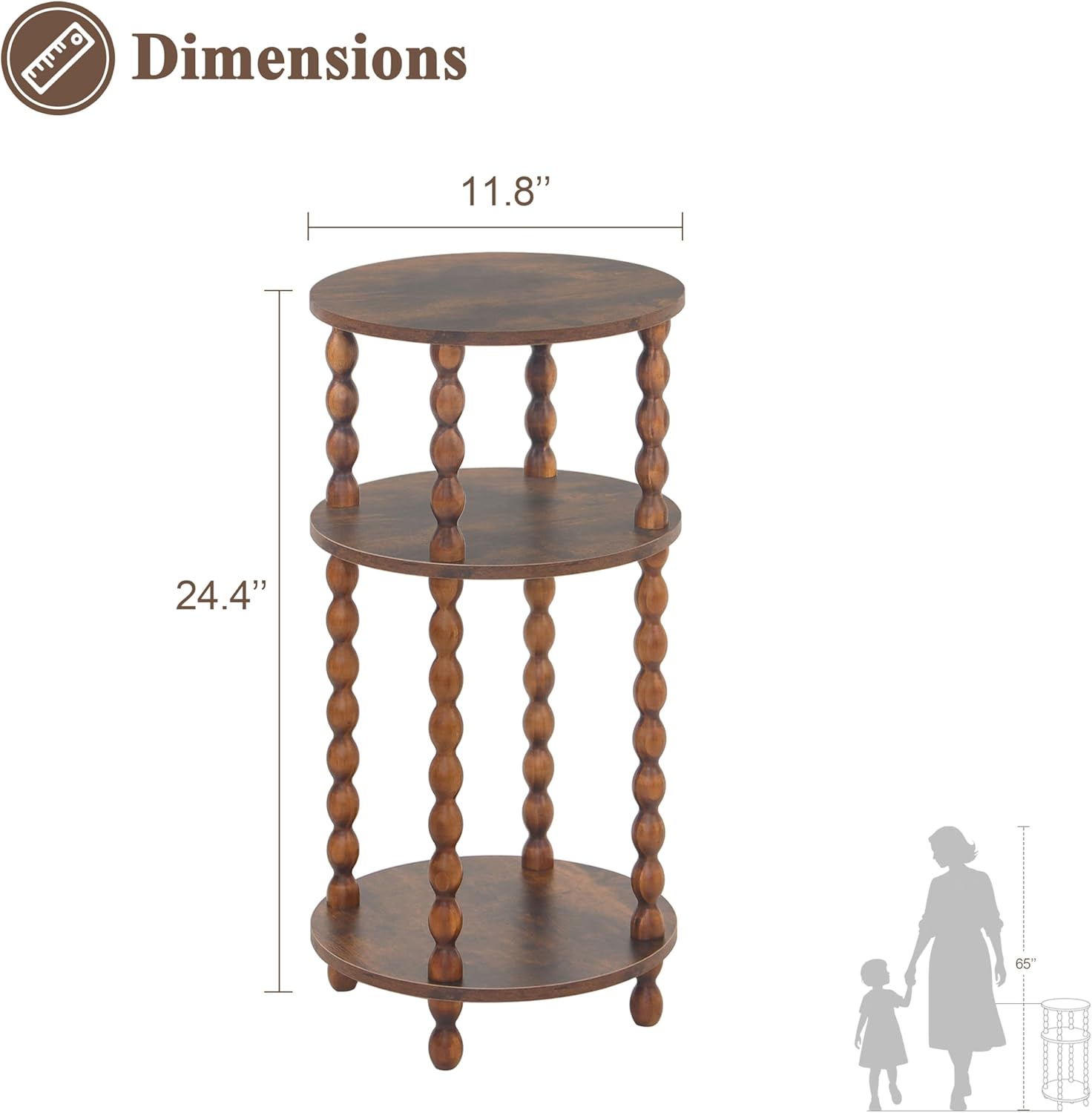 Small Side Table, 3-Tier Round - Office Furniture For Small Spaces avaliação e preço